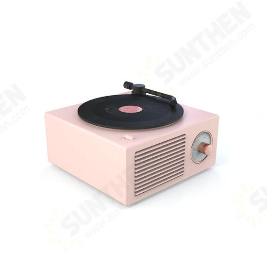 Retro Turntable Wireless Mini Bluetooth 5.0 Speaker Portable Subwoofer, 8 Hours Working Time