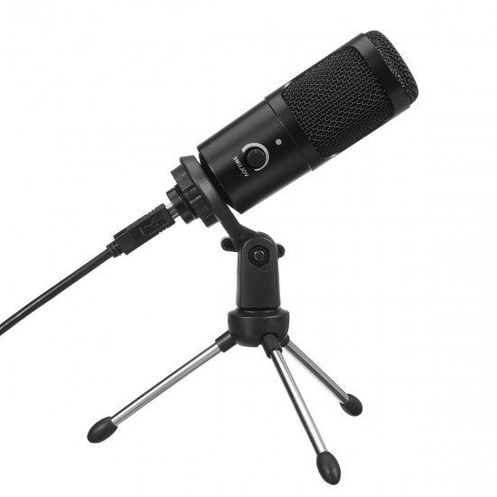 Wired USB Microphone with Tripod for Computer Windows for Mac PC Live Broadcast Video Conferencing Audio Recording YouTube