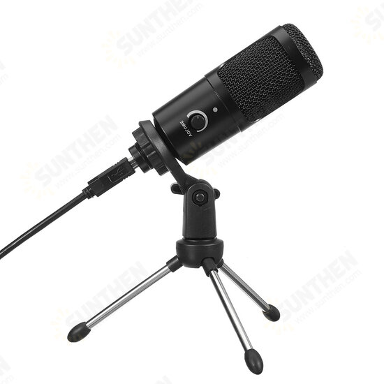 Wired USB Microphone with Tripod for Computer Windows for Mac PC Live Broadcast Video Conferencing Audio Recording YouTube