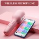 Wireless Microphone bluetooth V5.0 Low Latency 1800mAh Battery Portable Audio Video Recording Mic for Live KTV Fun