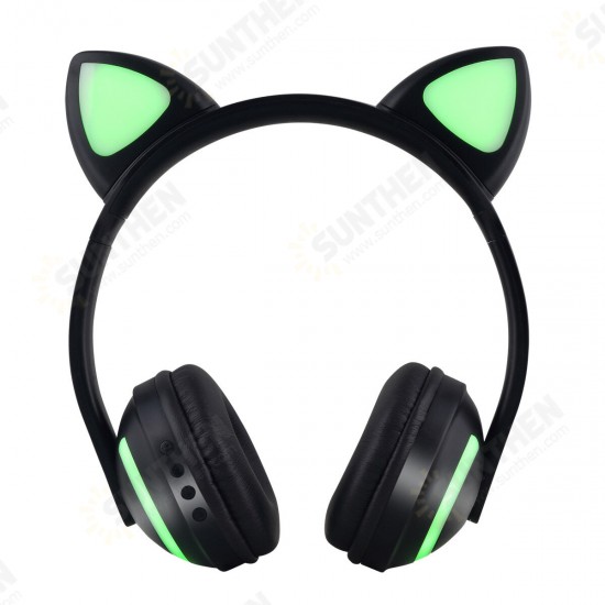 Wireless bluetooth 5.0 Headphone LED Colorful Car Ears Cute Music Headset Stereo Headphone with Mic