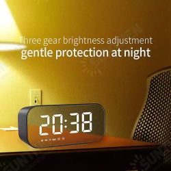 Wireless bluetooth5.0 Speaker 1200mAh Battery Alarm Clock 6D Bass Surround Three Brightness Modes HD Call FM Radio Sound Box With Mic Wireless bluetooth5.0 Speaker 1200mAh Battery Alarm Clock 6D Bass Surround Three Brightness Modes HD Call FM Radio Sound Box With Mic