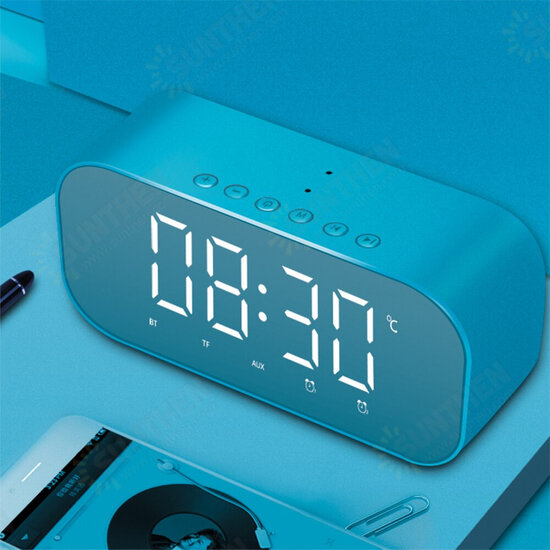 S5 Mini Wireless bluetooth Speaker Dual Alarm Clock LED Display Mirror TF Card Subwoofer with Mic S5 Mini Wireless bluetooth Speaker Dual Alarm Clock LED Display Mirror TF Card Subwoofer with Mic