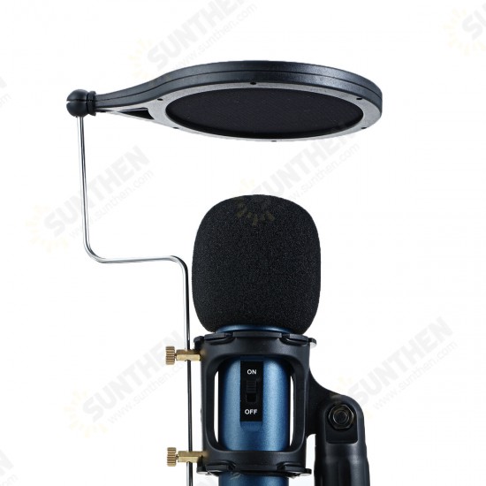 YX-3 Wired Microphone HiFi Noise Reduction Microphone with Stable Tripod with Shockproof Net Anti-Skid Rubber Bracket Microphone