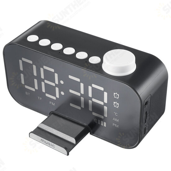 Z5 Wireless bluetooth Speaker Portable Mini Mirror Alarm Clock Support TF Card FM Radio with Mic