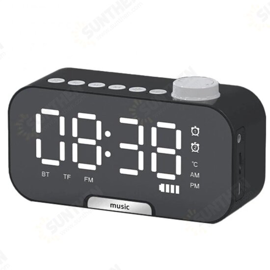 Z5 Wireless bluetooth Speaker Portable Mini Mirror Alarm Clock Support TF Card FM Radio with Mic