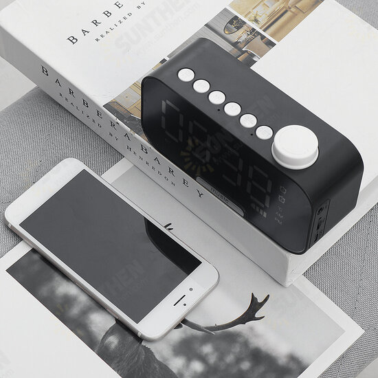 Z5 Wireless bluetooth Speaker Portable Mini Mirror Alarm Clock Support TF Card FM Radio with Mic