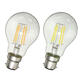 A60 B22 4W White Warm White COB LED Filament Retro Edison Bulbs AC 220V