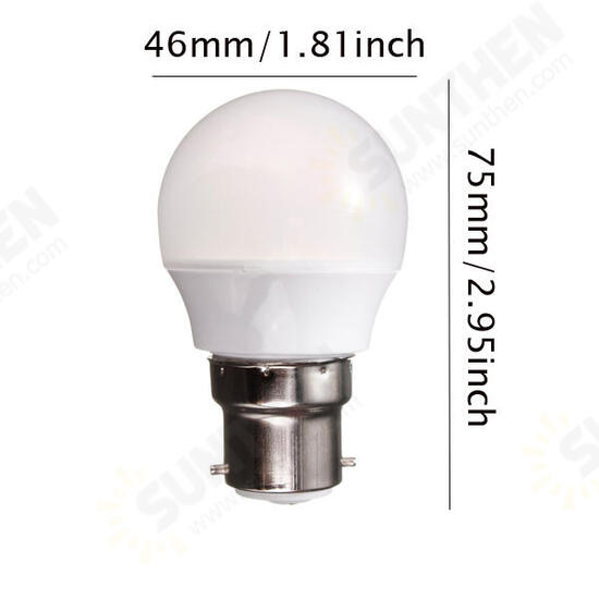 B22 3W Warm White/White AC 220V 8 SMD 2835 LED Globe Light Bulb