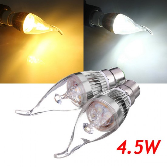 B22 4.5W 500-550lm White/Warm White LED Candle Light Bulb 85-265V