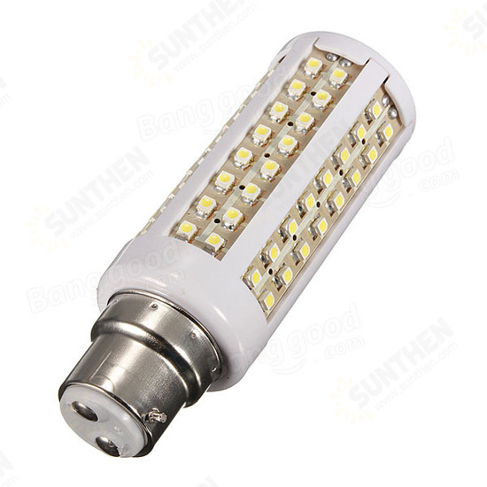 B22 9W Pure White/Warm White 114 SMD 3528 LED Corn Light Bulb 220V