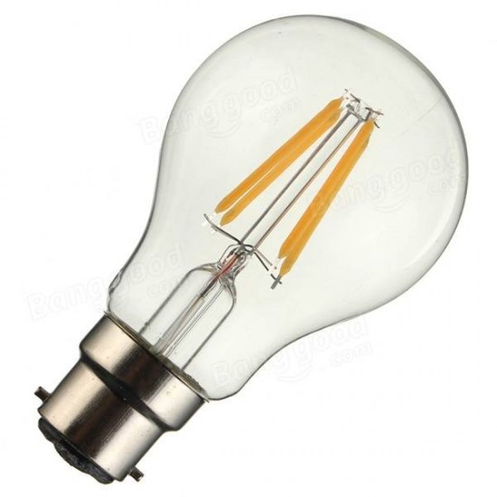 B22 A60 4W LED COB Filament Bulb Eison Vintage Clear Glass Lamp Non-dimmable AC220V