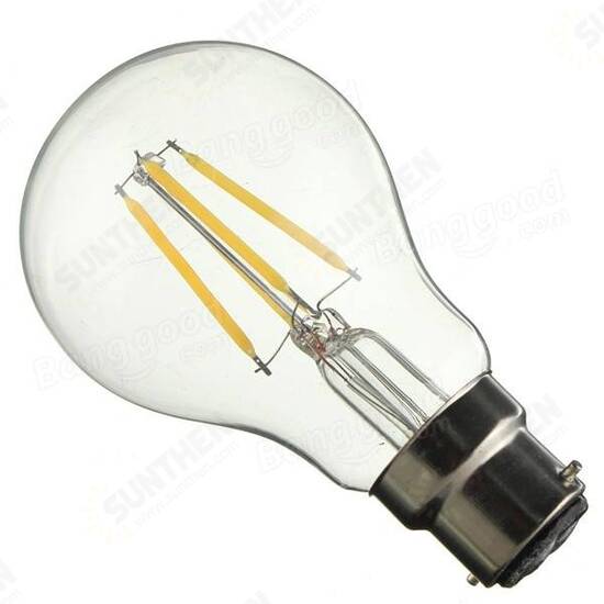 B22 A60 4W LED COB Filament Bulb Eison Vintage Clear Glass Lamp Non-dimmable AC220V