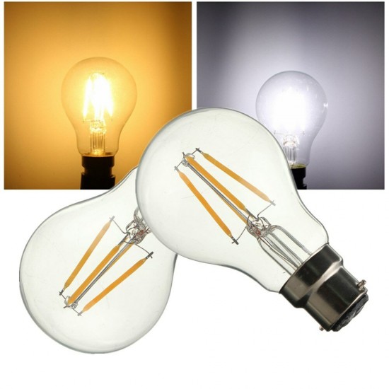 B22 A60 4W LED COB Filament Bulb Eison Vintage Clear Glass Lamp Non-dimmable AC220V