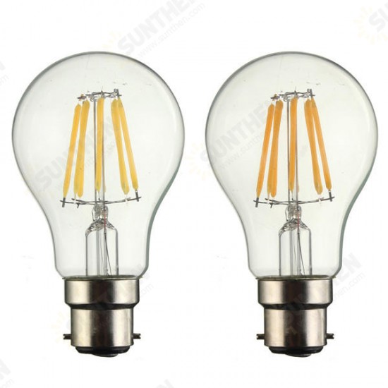 B22 A60 8W LED COB Filament Bulb Eison Vintage Clear Glass Lamp Non-dimmable AC 220V