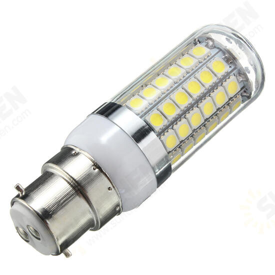 B22 GU10 6W 69 SMD 5050 LED Pure White Warm White Natural White Cover Corn Bulb AC220V