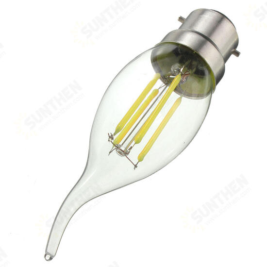 Dimmable AC220V B22 C35 4W Warm White LED Filament COB Retro Edison Light Bulb