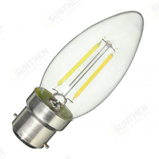 Dimmable B22 C35 2W Retro COB Filament 200Lm Vintage Edison Light Bulb AC220V