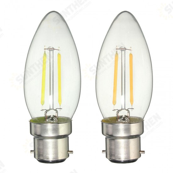 Dimmable B22 C35 2W Retro COB Filament 200Lm Vintage Edison Light Bulb AC220V