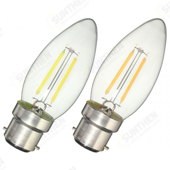 Dimmable B22 C35 2W Retro COB Filament 200Lm Vintage Edison Light Bulb AC220V