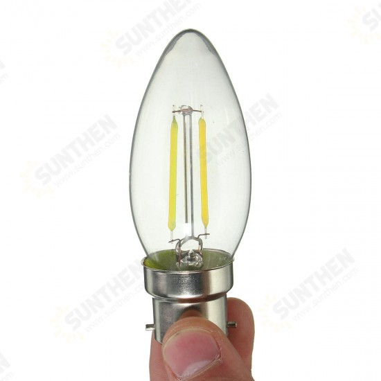 Dimmable B22 C35 2W Retro COB Filament 200Lm Vintage Edison Light Bulb AC220V