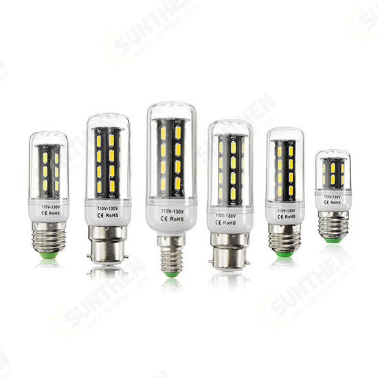 E27 E14 B22 4W 5W 6W SMD 7030 Pure White Warm White LED Corn Light Lamp Bulb AC110V