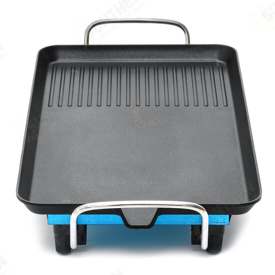 211V Electric BBQ Grill Kitchen Teppanyaki Smokeless Non-stick Surface Adjustable Temperature Grill for Barbecue Tools