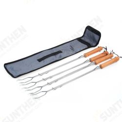 4pcs/set BBQ Stainless Steel Telescopic Barbecue Forks Outdoor Barbecue Tools 4pcs/set BBQ Stainless Steel Telescopic Barbecue Forks Outdoor Barbecue Tools