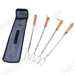 4pcs/set BBQ Stainless Steel Telescopic Barbecue Forks Outdoor Barbecue Tools 4pcs/set BBQ Stainless Steel Telescopic Barbecue Forks Outdoor Barbecue Tools