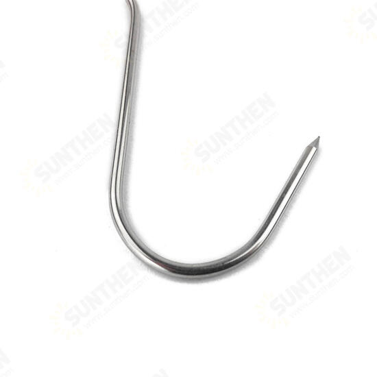 10pcs / Lot Stainless Steel Round S Shaped Hook Kitchen Beef Chicken BBQ Sticks Needle