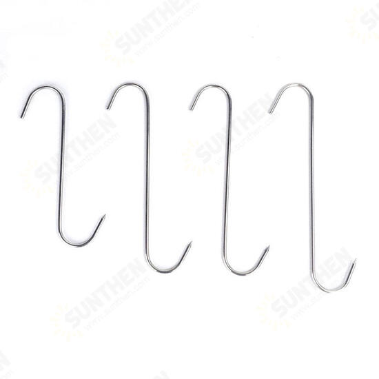 10pcs / Lot Stainless Steel Round S Shaped Hook Kitchen Beef Chicken BBQ Sticks Needle