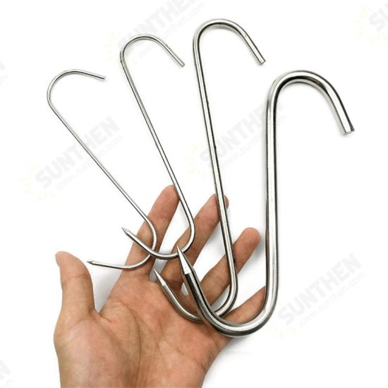 10pcs / Lot Stainless Steel Round S Shaped Hook Kitchen Beef Chicken BBQ Sticks Needle