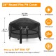 Outdoor Fire Pit Cover Round 26inch Waterproof 600D Heavy Duty Patio Fire Bowl Cover with Buckles, Drawstring Closure & 2 Air Vents Thick PVC Coat