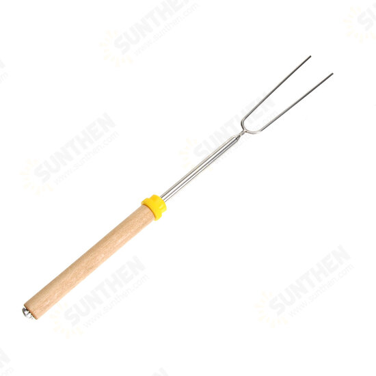 BBQ Roasting Sticks Extendable Design Wooden Handle Smores Kit for Fire Pit Sticks for Fire Pit