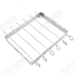 Portable Barbecue BBQ Rack Stainless Steel Skewer Meat Foods Grill Camping Tool