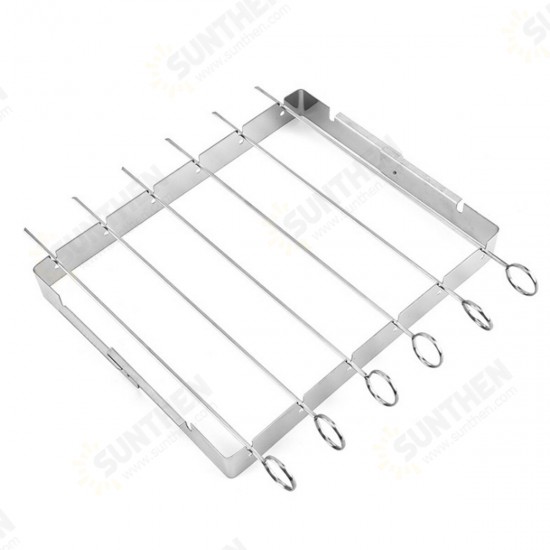 Portable Barbecue BBQ Rack Stainless Steel Skewer Meat Foods Grill Camping Tool