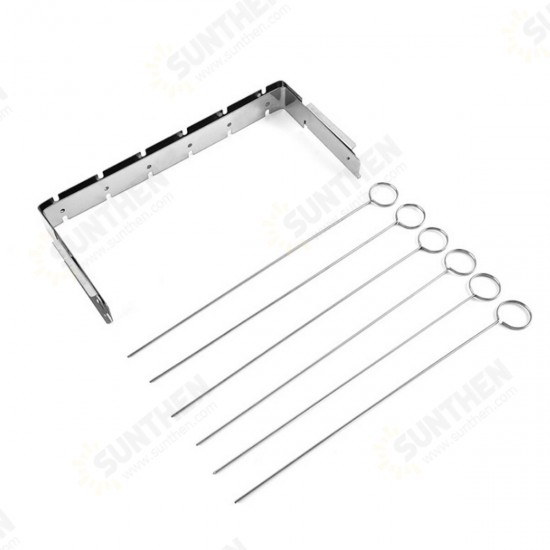 Portable Barbecue BBQ Rack Stainless Steel Skewer Meat Foods Grill Camping Tool