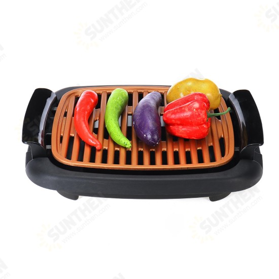 Smokeless Electric Roast BBQ Grill Indoor Grill Nonstick Pan & Portable Outdoor Barbecue Grill