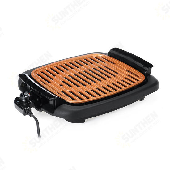 Smokeless Electric Roast BBQ Grill Indoor Grill Nonstick Pan & Portable Outdoor Barbecue Grill