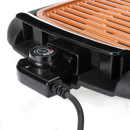 Smokeless Electric Roast BBQ Grill Indoor Grill Nonstick Pan & Portable Outdoor Barbecue Grill