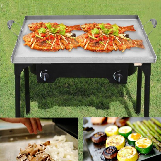 Stainless Steel Griddle Flat Top Cooking BBQ Grill Heat Distribution Stoves