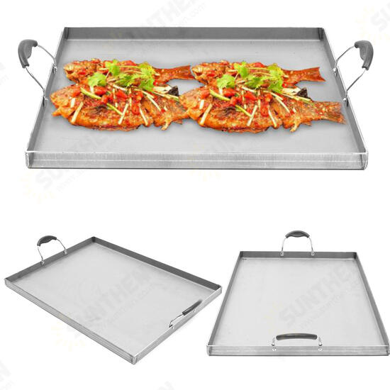 Stainless Steel Griddle Flat Top Cooking BBQ Grill Heat Distribution Stoves