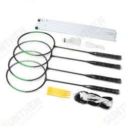 4-Player Aluminum Alloy Racket Professional Badminton Set with Net Carry Bag 4-Player Aluminum Alloy Racket Professional Badminton Set with Net Carry Bag
