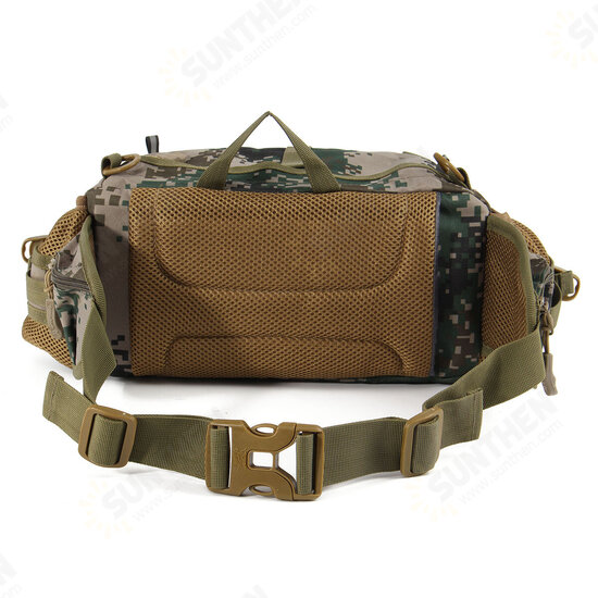 1000D Nylon Cycling Waist Bag Portable Storage Bag Shoulder Bag Double Kettle Side Bag for Camping Biking Climbing Fishing