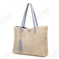 11L Women Straw Tassel Handbag Beach Shoulder Bag Shopping Tote Bag Outdoor Travel 11L Women Straw Tassel Handbag Beach Shoulder Bag Shopping Tote Bag Outdoor Travel