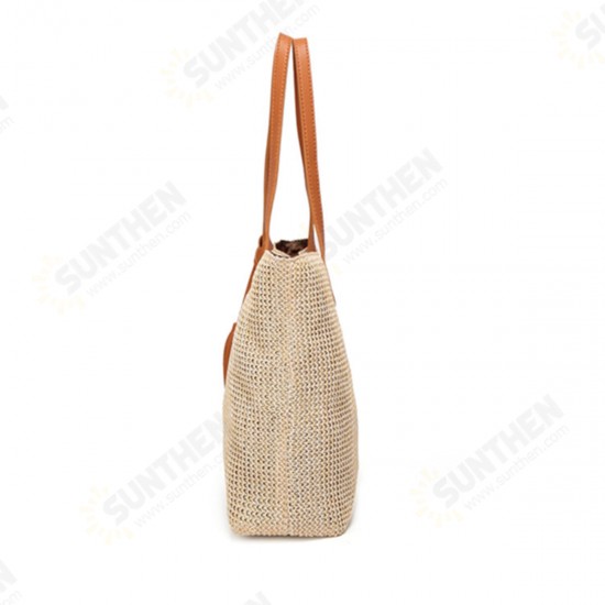 11L Women Straw Tassel Handbag Beach Shoulder Bag Shopping Tote Bag Outdoor Travel