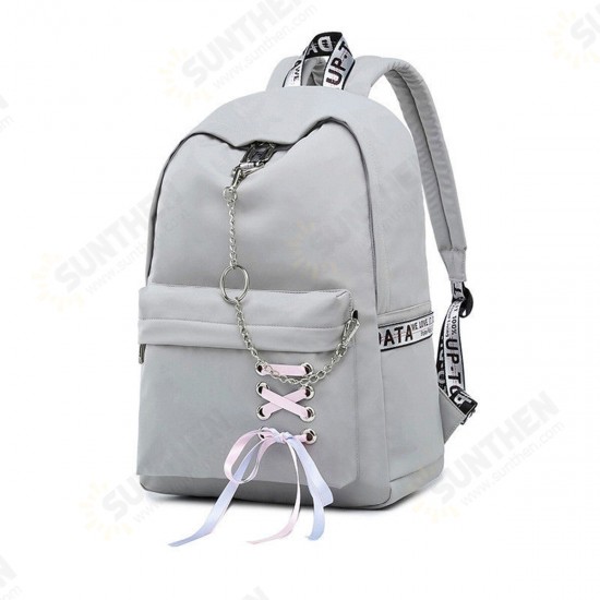 12L/18L Women USB Port Backpack Waterproof School Shoulder Bag Teenager Girls Handbag Outdoor Travel