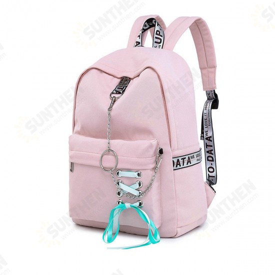 12L/18L Women USB Port Backpack Waterproof School Shoulder Bag Teenager Girls Handbag Outdoor Travel