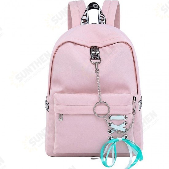 12L/18L Women USB Port Backpack Waterproof School Shoulder Bag Teenager Girls Handbag Outdoor Travel