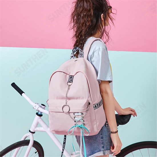 12L/18L Women USB Port Backpack Waterproof School Shoulder Bag Teenager Girls Handbag Outdoor Travel